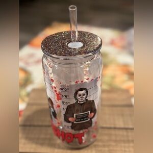 Glitter Lid Halloween Tumbler with Straw